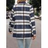 imagePRETTYGARDEN Women Plaid Shacket Jacket Trendy Fall Casual Button Wool Blend Tartan Trench Coat Winter Clothing with PocketsShort Style Navy Plaid