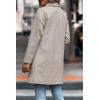 imagePRETTYGARDEN Women Plaid Shacket Jacket Trendy Fall Casual Button Wool Blend Tartan Trench Coat Winter Clothing with PocketsSolid Apricot