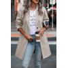 imagePRETTYGARDEN Women Plaid Shacket Jacket Trendy Fall Casual Button Wool Blend Tartan Trench Coat Winter Clothing with PocketsSolid Apricot