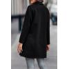 imagePRETTYGARDEN Women Plaid Shacket Jacket Trendy Fall Casual Button Wool Blend Tartan Trench Coat Winter Clothing with PocketsSolid Black