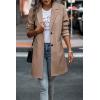 imagePRETTYGARDEN Women Plaid Shacket Jacket Trendy Fall Casual Button Wool Blend Tartan Trench Coat Winter Clothing with PocketsSolid Camel