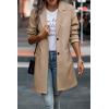 imagePRETTYGARDEN Women Plaid Shacket Jacket Trendy Fall Casual Button Wool Blend Tartan Trench Coat Winter Clothing with PocketsSolid Khaki