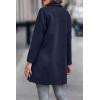 imagePRETTYGARDEN Women Plaid Shacket Jacket Trendy Fall Casual Button Wool Blend Tartan Trench Coat Winter Clothing with PocketsSolid Navy