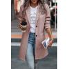 imagePRETTYGARDEN Women Plaid Shacket Jacket Trendy Fall Casual Button Wool Blend Tartan Trench Coat Winter Clothing with PocketsSolid Pink