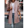 imagePRETTYGARDEN Women Plaid Shacket Jacket Trendy Fall Casual Button Wool Blend Tartan Trench Coat Winter Clothing with PocketsSolid Pink