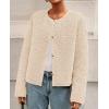 imagePRETTYGARDEN Womens 2025 Fall Fashion Clothes Trendy Fleece Sherpa Cropped Jackets Buttons Warm Casual Winter Faux Fur CoatsBeige