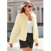 imagePRETTYGARDEN Womens 2025 Winter Coats Fleece Cropped Jacket Faux Fur Long Sleeve Pockets Shaggy Warm Outerwear Fall ClothesYellow