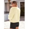 imagePRETTYGARDEN Womens 2025 Winter Coats Fleece Cropped Jacket Faux Fur Long Sleeve Pockets Shaggy Warm Outerwear Fall ClothesYellow