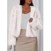 imagePRETTYGARDEN Womens 2025 Winter Coats Fluffy Cropped Faux Fur Jacket Long Sleeve Open Front Shaggy Outerwear Trendy ClothesWhite