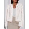 imagePRETTYGARDEN Womens 2025 Winter Coats Fluffy Cropped Faux Fur Jacket Long Sleeve Open Front Shaggy Outerwear Trendy ClothesWhite