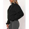 imagePRETTYGARDEN Womens 2025 Winter Fleece Sherpa Jacket Trendy Long Sleeve Zip Up Cropped Warm Coat Fall Fashion Workout ClothesBlack