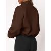 imagePRETTYGARDEN Womens 2025 Winter Fleece Sherpa Jacket Trendy Long Sleeve Zip Up Cropped Warm Coat Fall Fashion Workout ClothesBrown