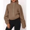 imagePRETTYGARDEN Womens 2025 Winter Fleece Sherpa Jacket Trendy Long Sleeve Zip Up Cropped Warm Coat Fall Fashion Workout ClothesKhaki