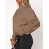 imagePRETTYGARDEN Womens 2025 Winter Fleece Sherpa Jacket Trendy Long Sleeve Zip Up Cropped Warm Coat Fall Fashion Workout ClothesKhaki
