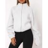 imagePRETTYGARDEN Womens 2025 Winter Fleece Sherpa Jacket Trendy Long Sleeve Zip Up Cropped Warm Coat Fall Fashion Workout ClothesWhite