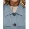 imagePRETTYGARDEN Womens Faux Suede Cropped Jacket Casual Lightweight Fall Fashion 2025 Winter Coats Outerwear Trendy ClothesLight Blue