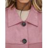 imagePRETTYGARDEN Womens Faux Suede Cropped Jacket Casual Lightweight Fall Fashion 2025 Winter Coats Outerwear Trendy ClothesPink