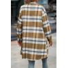 imagePRETTYGARDEN Womens Plaid Shacket Jacket Fall Fashion 2025 Long Sleeve Button Up Flannel Shirt Winter Clothing Woolen CoatsPlaid Yellow