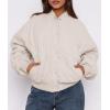 imagePRETTYGARDEN Womens Quilted Bomber Jacket Fall Fashion 2025 Lightweight Cropped Zip up Outerwear Winter Puffer Coats PocketsBeige