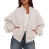 imagePRETTYGARDEN Womens Quilted Bomber Jacket Fall Fashion 2025 Lightweight Cropped Zip up Outerwear Winter Puffer Coats PocketsBeige