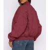 imagePRETTYGARDEN Womens Quilted Bomber Jacket Fall Fashion 2025 Lightweight Cropped Zip up Outerwear Winter Puffer Coats PocketsBurgundy