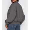 imagePRETTYGARDEN Womens Quilted Bomber Jacket Fall Fashion 2025 Lightweight Cropped Zip up Outerwear Winter Puffer Coats PocketsDark Grey