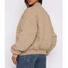 imagePRETTYGARDEN Womens Quilted Bomber Jacket Fall Fashion 2025 Lightweight Cropped Zip up Outerwear Winter Puffer Coats PocketsKhaki