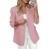imagePRETTYGARDEN Blazers for Women Business Casual Outfits 2025 Fall Open Front Long Sleeve Suit Jackets Office Work ClothesPink