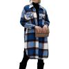imagePRETTYGARDEN Jackets for Women 2025 Fall Plaid Shacket Long Sleeve Button Down Flannel Shirts Winter Coats Fashion ClothingDark Blue