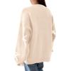 imagePRETTYGARDEN Fall Long Sleeve Pullover Sweaters for Women 2025 Trendy Crewneck Casual Cute Bow Chunky Knit Oversized SweaterApricot