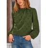 imagePRETTYGARDEN Tops for Women Trendy 2025 Fall Long Sleeve Blouses Dressy Casual Embroidered Eyelet Shirts Going Out OutfitsArmy Green