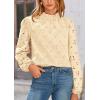 imagePRETTYGARDEN Tops for Women Trendy 2025 Fall Long Sleeve Blouses Dressy Casual Embroidered Eyelet Shirts Going Out OutfitsBeige Yellow