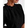 imagePRETTYGARDEN Tops for Women Trendy 2025 Fall Long Sleeve Blouses Dressy Casual Embroidered Eyelet Shirts Going Out OutfitsBlack