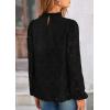 imagePRETTYGARDEN Tops for Women Trendy 2025 Fall Long Sleeve Blouses Dressy Casual Embroidered Eyelet Shirts Going Out OutfitsBlack