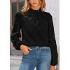 imagePRETTYGARDEN Tops for Women Trendy 2025 Fall Long Sleeve Blouses Dressy Casual Embroidered Eyelet Shirts Going Out OutfitsBlack