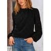 imagePRETTYGARDEN Tops for Women Trendy 2025 Fall Long Sleeve Blouses Dressy Casual Embroidered Eyelet Shirts Going Out OutfitsBlack