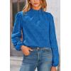 imagePRETTYGARDEN Tops for Women Trendy 2025 Fall Long Sleeve Blouses Dressy Casual Embroidered Eyelet Shirts Going Out OutfitsBrilliant Blue