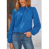imagePRETTYGARDEN Tops for Women Trendy 2025 Fall Long Sleeve Blouses Dressy Casual Embroidered Eyelet Shirts Going Out OutfitsBrilliant Blue
