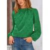 imagePRETTYGARDEN Tops for Women Trendy 2025 Fall Long Sleeve Blouses Dressy Casual Embroidered Eyelet Shirts Going Out OutfitsGreen