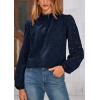 imagePRETTYGARDEN Tops for Women Trendy 2025 Fall Long Sleeve Blouses Dressy Casual Embroidered Eyelet Shirts Going Out OutfitsNavy