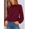 imagePRETTYGARDEN Tops for Women Trendy 2025 Fall Long Sleeve Blouses Dressy Casual Embroidered Eyelet Shirts Going Out OutfitsWine Red
