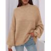 imagePRETTYGARDEN Womens 2025 Fall Oversized Sweaters Chunky Knit Mock Neck Long Sleeve Casual Trendy Pullover Winter ClothesApricot