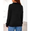 imagePRETTYGARDEN Womens Sweaters Quarter Zip Pullover Early Fall Fashion 2025 Long Sleeve V Neck Collared Knit Winter Jumper TopsBlack
