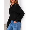 imagePRETTYGARDEN Womens Sweaters Quarter Zip Pullover Early Fall Fashion 2025 Long Sleeve V Neck Collared Knit Winter Jumper TopsBlack