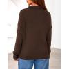 imagePRETTYGARDEN Womens Sweaters Quarter Zip Pullover Early Fall Fashion 2025 Long Sleeve V Neck Collared Knit Winter Jumper TopsBrown