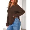 imagePRETTYGARDEN Womens Sweaters Quarter Zip Pullover Early Fall Fashion 2025 Long Sleeve V Neck Collared Knit Winter Jumper TopsBrown
