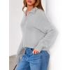 imagePRETTYGARDEN Womens Sweaters Quarter Zip Pullover Early Fall Fashion 2025 Long Sleeve V Neck Collared Knit Winter Jumper TopsGrey