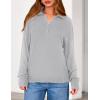 imagePRETTYGARDEN Womens Sweaters Quarter Zip Pullover Early Fall Fashion 2025 Long Sleeve V Neck Collared Knit Winter Jumper TopsGrey