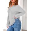 imagePRETTYGARDEN Womens Sweaters Quarter Zip Pullover Early Fall Fashion 2025 Long Sleeve V Neck Collared Knit Winter Jumper TopsGrey
