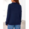 imagePRETTYGARDEN Womens Sweaters Quarter Zip Pullover Early Fall Fashion 2025 Long Sleeve V Neck Collared Knit Winter Jumper TopsNavy Blue